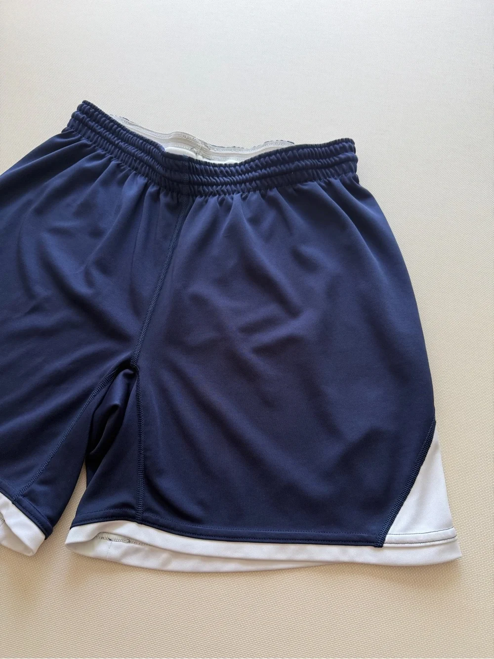 Nike Dri-Fit Navy Athletic Shorts with White Accents size L